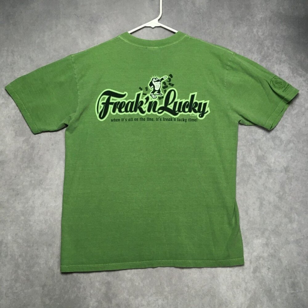 Crazy‎ Shirt Hawaii Money Dyed T Shirt Mens size Medium Green Freak n Lucky Frog